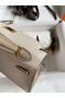 Hermes Kelly Mini II Sellier Bicolor Handmade Bag in Craie and Trench Epsom Calfskin Replica