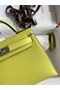 Hermes Kelly Mini II Sellier Handmade Bag In Jaune Bourgeon Chevre Mysore Leather Replica