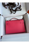 Hermes Kelly Pochette Handmade Bag In Rose Lipstick Epsom Calfskin Replica