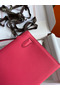 Hermes Kelly Pochette Handmade Bag In Rose Lipstick Epsom Calfskin Replica