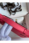Hermes Kelly Pochette Handmade Bag In Rose Lipstick Epsom Calfskin Replica