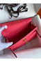 Hermes Kelly Pochette Handmade Bag In Rose Lipstick Epsom Calfskin Replica