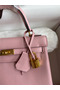Hermes Kelly Retourne 25 Handmade Bag In Rose Sakura Clemence Leather Replica