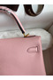 Hermes Kelly Retourne 25 Handmade Bag In Rose Sakura Clemence Leather Replica
