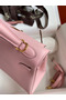 Hermes Kelly Retourne 25 Handmade Bag In Rose Sakura Clemence Leather Replica