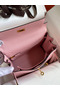 Hermes Kelly Retourne 25 Handmade Bag In Rose Sakura Clemence Leather Replica