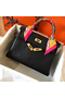Hermes Kelly Retourne 28 Handmade Bag In Black Swift Calfskin Replica