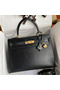 Hermes Kelly Sellier 32 Handmade Bag In Black Box Calfskin Replica