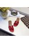 Hermes lady leather Slipper HO809HMJ red Replica