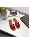 Hermes lady leather Slipper HO809HMJ red Replica