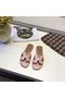 Hermes lady leather Slipper HO811HMJ pink Replica