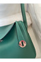 Hermes Lindy 26 Handmade Bag In Malachite Clemence Leather Replica