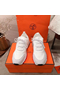 Hermes Men's Addict Sneakers In White Knit Replica