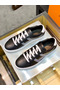 Hermes Men's Avantage Sneakers In Black Calfskin Replica