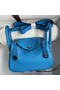 Hermes Mini Lindy Handmade Bag In Blue Frida Clemence Leather Replica