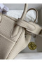 Hermes Mini Lindy Handmade Bag In Craie Clemence Leather Replica