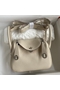 Hermes Mini Lindy Handmade Bag In Craie Clemence Leather Replica