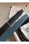 Hermes Officier Reversible 38mm Belt In Blue Clemence Leather Replica