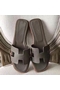 Hermes Oran Sandals In Etoupe Epsom Leather Replica