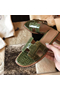 Hermes Oran Sandals In Olive Shiny Niloticus Crocodile Replica