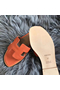 Hermes Oran Sandals In Orange Swift Leather Replica