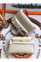 Hermes original mini Kelly chevre mysore K19CM light grey&Gold Metal Replica
