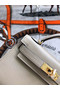 Hermes original mini Kelly chevre mysore K19CM light grey&Gold Metal Replica