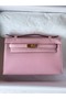 Hermes Original swift Leather KEL2278 pink&gold-Tone Metal Replica