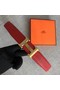 Hermes original togo 2 belt buckle & Reversible leather strap 32 mm H06454 red gold plated metal Replica