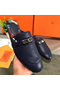 Hermes Oz Mules In Dark Blue Calfskin Replica