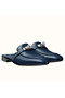 Hermes Oz Mules In Dark Blue Calfskin Replica