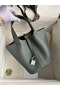Hermes Picotin Lock 18 Handmade Bag in Vert Amande Clemence Leather Replica