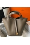 Hermes Picotin Lock 22 Bag In Taupe Clemence Leather Replica