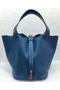 Hermes Picotin Lock 22cm Bags Litchi Leather HPL1048 Blue Replica