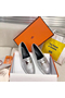 Hermes Royal Loafers In Silver Metallic Lambskin Replica