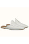 Hermes Tangeria Mules In White Calfskin Replica