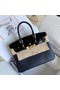 Hermes Touch Birkin 30 Bag In Black Shiny Niloticus Crocodile Skin Replica