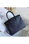 Hermes Touch Birkin 30 Bag In Black Shiny Niloticus Crocodile Skin Replica