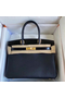 Hermes Touch Birkin 30 Bag In Black Shiny Niloticus Crocodile Skin Replica