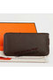 Hermes Zipper Wallet Original Leather A309 Dark Brown Replica