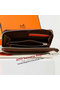 Hermes Zipper Wallet Original Leather A309 Dark Brown Replica