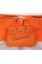 Hermes Birkin 35CM Tote Bag Orange Original Grainy Leather H35 Silver Replica