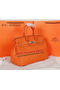 Hermes Birkin 35CM Tote Bag Orange Original Grainy Leather H35 Silver Replica