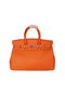 Hermes Birkin 35CM Tote Bag Orange Original Grainy Leather H35 Silver Replica