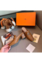 Hermes Blossom Mules 60mm In Brown Goatskin Replica