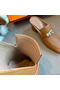 Hermes Blossom Mules 60mm In Brown Goatskin Replica