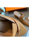 Hermes Blossom Mules 60mm In Brown Goatskin Replica