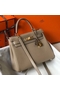 Hermes Kelly 25cm Retourne Bag In Tourterelle Clemence Leather Replica