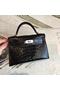 Hermes Kelly Mini II Handmade Bag In Black Alligator Crocodile Replica