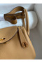 Hermes Mini Lindy Handmade Bag In Biscuit Clemence Leather Replica